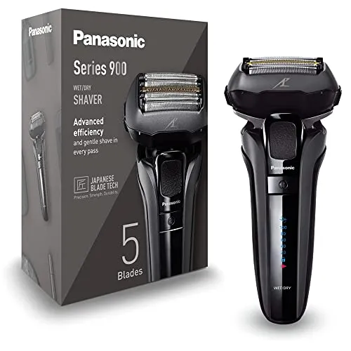 Panasonic Series 900 Premium Nass- und Trocken Rasierer ES-LV6U - Folienrasierer für Herren mit 5-fach-Scherkopf und reaktiver Bartdichtensensor Technologie für eine sanfte und gründliche Rasur ohne Hautirritationen.