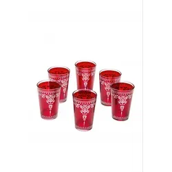 Orientalische Teeglas Andalous rot - 6er SET 6 in rot von Marrakesch Orient & Mediterran Interior