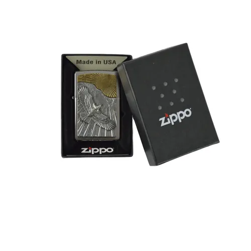 Zippo Feuerzeug Eagle Sun Fly in silber von Zippo