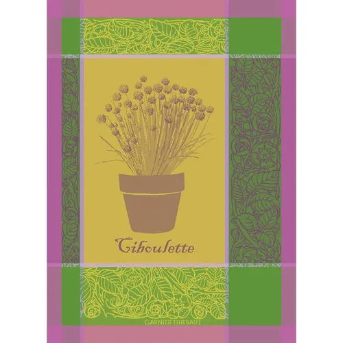 Garnier-Thiebaut Geschirrtuch Schnittlauch im Topf - Ciboulette Menthol 56x77cm