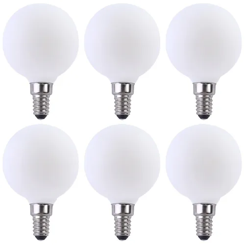 LED Filament Leuchtmittel G60 Globe 2W = 20W E14 opal 170lm warmweiß 2700K 6 x