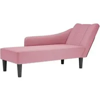 vidaXL Chaiselongue mit Rechter Armlehne Rosa Samt - Gartenmöbel: Stilvolle Chaiselongue aus weichem Samt für maximalen Komfort und eine elegante Wohnraumgestaltung. Perfekt für gemütliche Ecken im Wohn- oder Schlafzimmer.