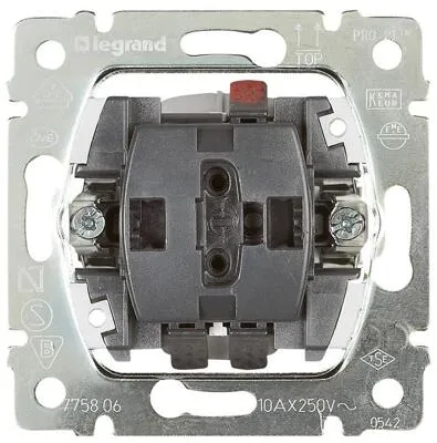 Legrand 775807 Einsatz Wippschalter Kreuz Pro 21/Galea grau von Legrand