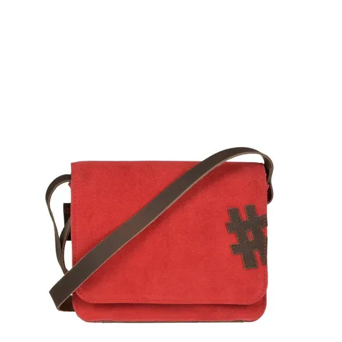 OWN STUFF Umhängetasche Schultertasche XS Messenger Rauleder samtig Red