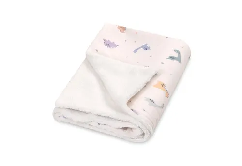 JULIUS ZÖLLNER Winterdecke Little Dinos 70 x 100 cm - Kuschelige Babydecke mit Plüsch Innenseite, ideal für kalte Tage. Hergestellt in Deutschland aus 100% Baumwolle und zertifiziert nach OEKO-TEX®.