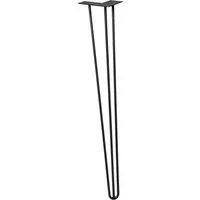 Wagner Möbelbein Hairpin 710 mm Schwarz-Matt - Möbelbeine im angesagten Midcentury Style, pulverbeschichtet für Langlebigkeit und einfache Montage dank integrierter Anschraubplatte.
