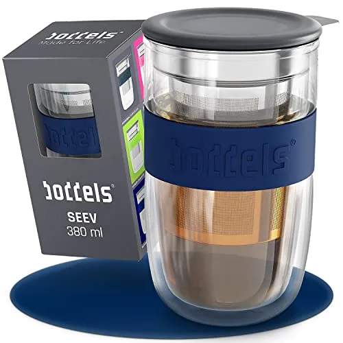 boddels Teeglas Thermoglas SEEV 380ml in blau von boddels