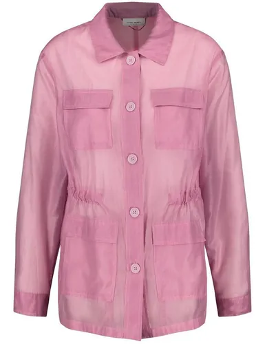 GERRY WEBER Semitransparente Blazerjacke - Jackenblazer mit Seitenschlitzen und integriertem Taillen-Tunnelband, ideal für einen trendigen Freizeitlook und angenehm zu tragen dank des soften Materials.