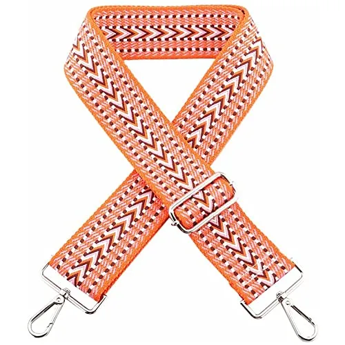 Taschengurt Schulterriemen, Breiter Schultergurt, Handtaschen Schulterriemen, Canva Riemen, Universal Tragegurt, Breite 5cm längenverstellbarer 75-145 cm mit Karabiner für Taschen Handtaschen（Orange）