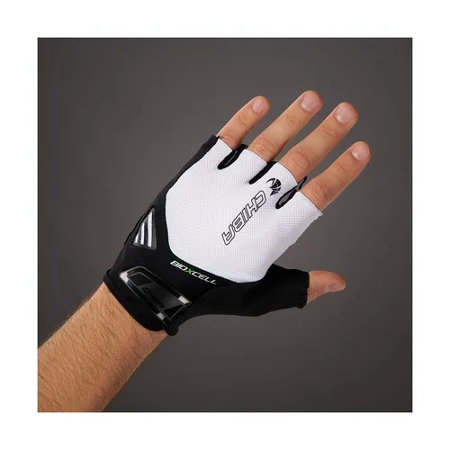 Chiba BioXcell AIR Fahrrad-Handschuhe - Weiß/Schwarz, Größe M - Fahrradhandschuhe mit elastischer, luftdurchlässiger Oberhand und anatomischem Gelkissen für optimalen Komfort und Belüftung. Ideal für Vielfahrer und Tourenfahrer.