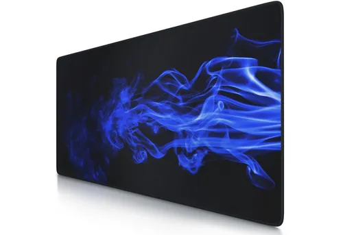 CSL Gaming Mauspad XXL Speed Mousepad 900 x 400 x 3 mm, große Tischunterlage, rutschfest, abwaschbar, Geschwindigkeit & Präzision, Blauer Rauch
