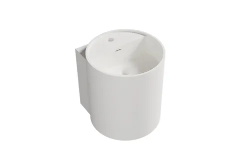 Bernstein Waschbecken NT2440 - Elegantes Wandwaschbecken aus Mineralguss - Wandwaschbecken NT2440 aus Mineralguss in Weiß matt, mit vorgebohrtem Armaturloch für einfache Montage und antibakterieller, porenfreier Oberfläche.