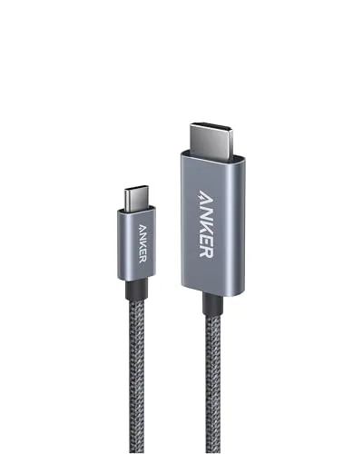 Anker HDMI-Kabel, 4K@60Hz HDR HDMI auf USB-C Kabel, ultraschnelles USB-C auf HDMI-Kabel aus Nylon geflochten mit Advanced Shielding, Thunderbolt 5/4/3, für MacBook, iPad, iPhone, HD TV & mehr (90cm)