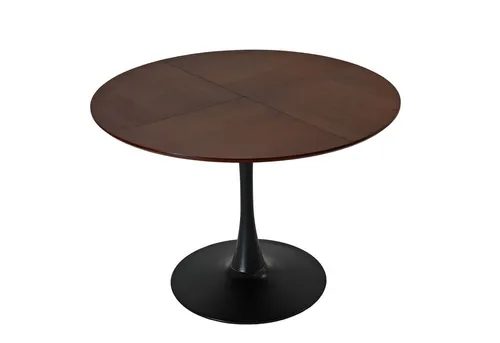 MODFU Esstisch Küchentisch Esszimmertisch (Runder 120 cm Wohnzimmertisch, 4-farbige Tischplatte aus Holzoptik, robuste Metallbeine, für Wohnzimmer, Küche und kleine Familien), Kein Stuhl