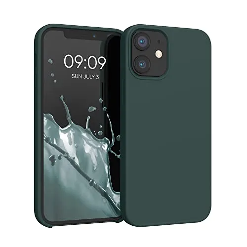 kwmobile Handyhülle für iPhone 12 mini Hülle, für iPhone 12 mini Case - Hülle Silikon - kabelloses Laden - Blaugrün