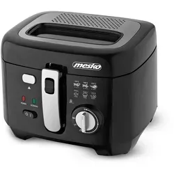 Mesko Fritteuse MS 4908 - 1800 Watt Tiegelfritteuse, abnehmbarer Ölbehälter und Filter im Deckel für sauberes Frittieren