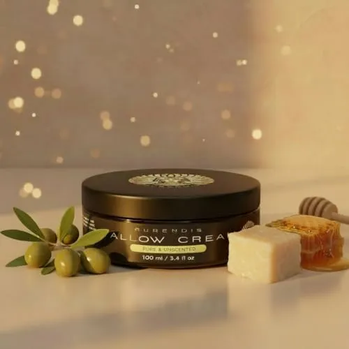 Premium Whipped Tallow Creme – Pure & Unscented – Dermatologisch getestet Urteil sehr gut - Handgemacht – 100% grasgefütterter Rindertalg – Natürliche Pflege – Duftfrei & Ohne Konservierungsstoffe