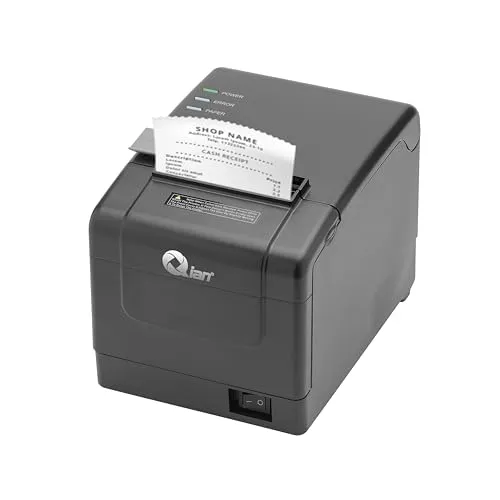 QIAN Anjet80 80mm Thermo-Belegdrucker TPV POS Automatischer Schnitt ESC/POS | Geschwindigkeit 160 mm/s | Treiber Windows | Bluetooth, USB, Ethernet (Schwarz)