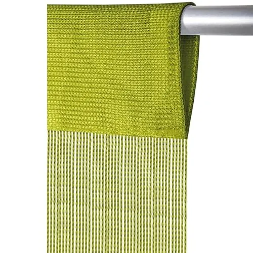 Arsvita Fadenvorhang mit Stangendurchzug, individuell kürzbare Gardine, moderner und eleganter Dekorationsartikel in vielen Farben und Ausführungen (B90xL250 cm/hellgrün - apfelgrün)