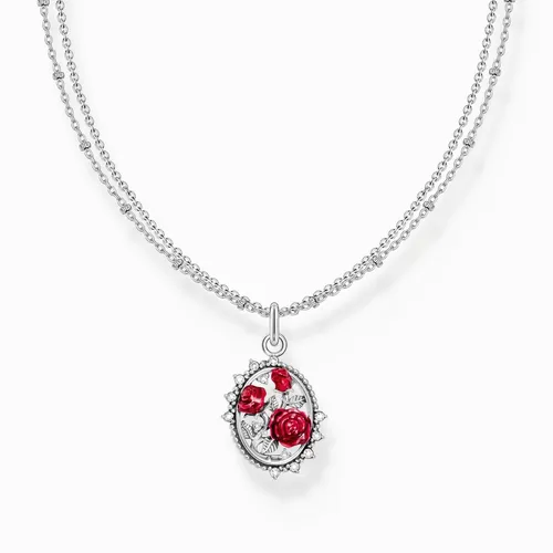 THOMAS SABO Damen-Kette 925er Silber mit Emaille und Zirkonia - Elegante Kette aus 925er Silber, verziert mit buntem Emaille und funkelnden Zirkonia. Perfekt für stilbewusste Damen, die das Besondere lieben.
