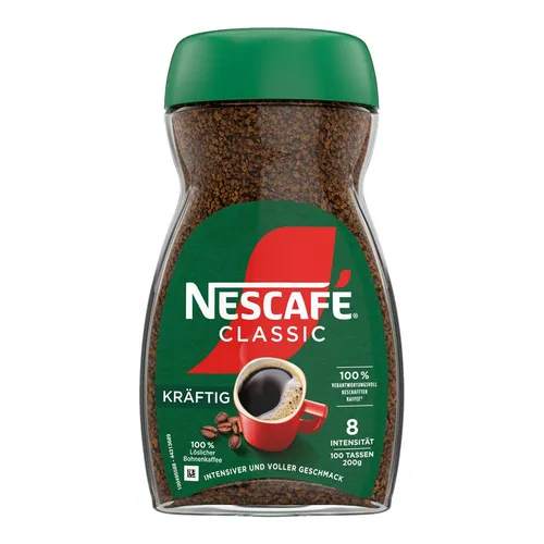NESCAFÉ Classic Kräftig, löslicher Bohnenkaffee (1 x 200g) Instantkaffee