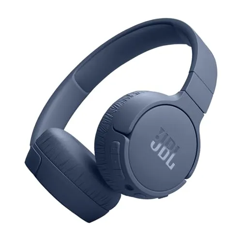 JBL Tune 670 NC - Kabellose On-Ear-Kopfhörer mit adaptivem Noise-Cancelling, bis zu 70 Stunden Akkulaufzeit und faltbarem Design in Blau