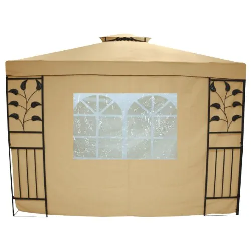 greemotion Seitenwand Livorno mit Fenstern beige, Seitenplanen im zweier Set, Seitenteile aus strapazierfähigem Polyester