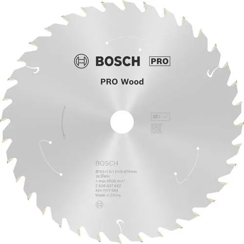 Bosch Accessories Hartmetall Kreissägeblatt 165mm, 36 Zähne - Kreissägeblatt für Holz mit hochwertigen Carbide-Zähnen, ideal für saubere Schnitte und maximierte Akkulaufzeit. Passt auf gängige Akku-Sägen.