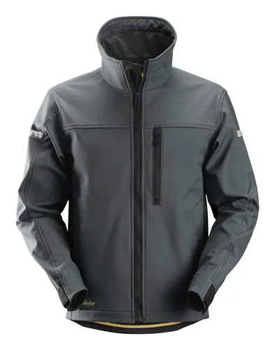 Snickers AW Softshell Jacke L, Stahlgr-schw - Robuste Softshelljacke, wind- und wasserabweisend, ideal für Arbeit und Freizeit. Mit reflektierenden Streifen und Platz für Firmenlogos.