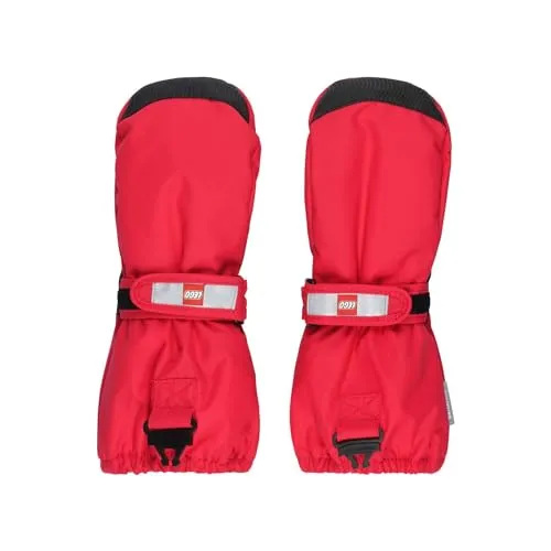 Kabooki Unisex LWATLIN 706-MITTENS W/MEM. Fäustlinge, Red, 122/128