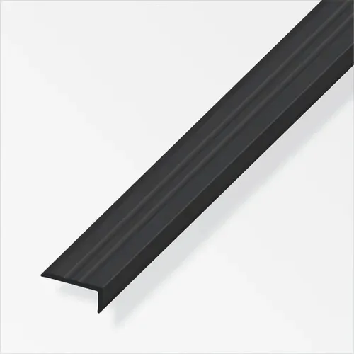 Produktbild alfer Abschlussprofil 1 m, 25 x 10 mm PVC (Kunststoff) glatt schwarz
