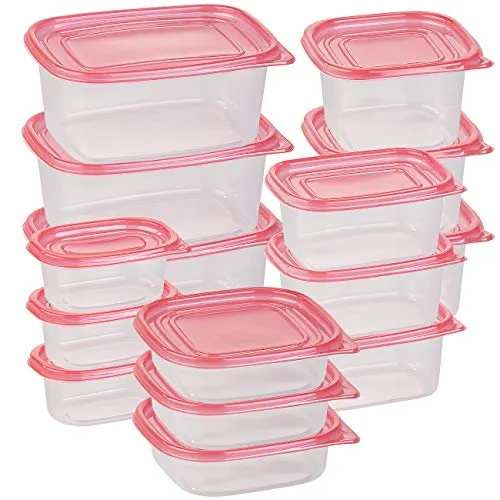 Rosenstein & Söhne Gefrierdosen Set: 30-teiliges Frischhaltedosen-Set BASIC, BPA-frei (15 Dosen) (Gefrierdosen BPA frei, stapelbar, Camping Geschirr)