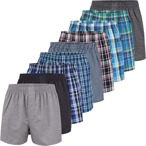 City Life 3er, 6er, 9er Pack Herren Boxershorts Shorts Boxer Webboxer Sparpack S-4XL, Farbe:9er Pack D03, Grösse:XL