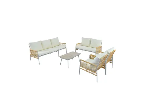 Odikalo Gartenlounge-Set Gartenmöbel-Set 7-Sitzer Couchtisch PE-Rattan gehärtetes Sitzkissen