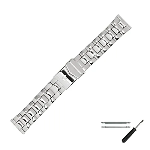 MARBURGER Uhrenarmband 22mm Metall Silber - Werkzeug Montage Set 87702220020