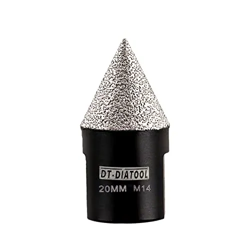 DT-DIATOOL Diamant-Abschrägungen Fasen-Bits – Diamant-Kegelsenker-Bohrer 20 mm zum Vergrößern von Trimmen, Formen vorhandener Löcher von Granit, Marmor, Porzellanfliesen