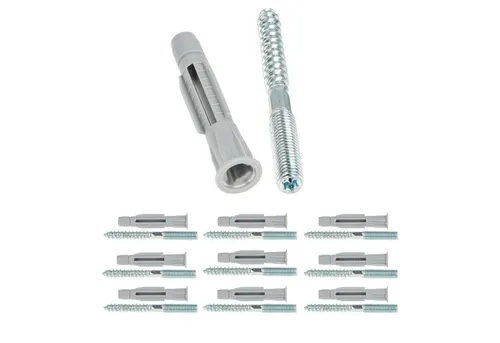 Tecuro - Stockschraube M 8 X 80 Mm, Verz. Mit Universal Hohlraumdübel - 10 Stück