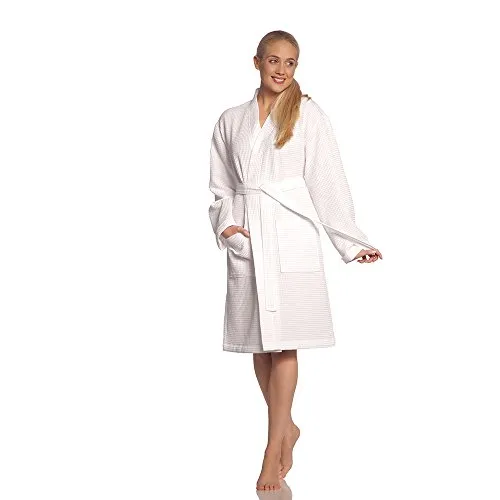 Vossen Unisex-Bademantel Rom - Bademantel aus Waffelpiqué, ideal für Sauna & Spa, in leichter Qualität und Kurzform für perfekten Komfort bei Damen & Herren.