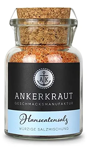 Ankerkraut Hanseatensalz, feines Salz mit Gewürzen, Gewürzsalz, 140g im Korkenglas