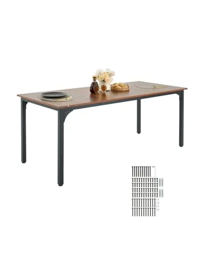 VEVOR Rechteckiger Esstisch für 6-8 Personen - Robuster Küchentisch mit 180 cm und 136,1 kg Belastbarkeit, ideal für Familienessen oder Meetings, gefertigt aus hochwertigem MDF und Laminat für Langlebigkeit und Stil.