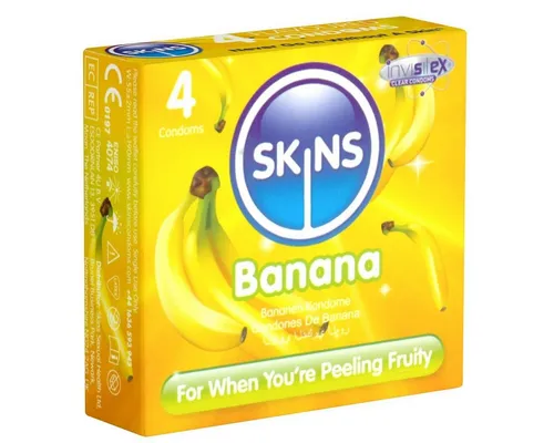 SKINS Condoms Kondome Banana, samtweiche Oberfläche, fühlt sich an wie