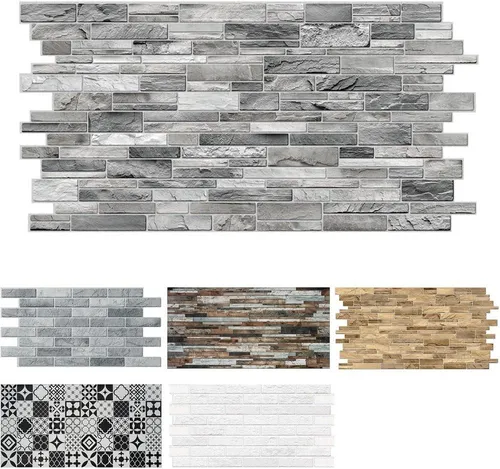 MDEKOR 3D Wandpaneel PVC Wandverkleidung 48,5x96 cm für Küche, Bad & mehr, (10-tlg) Model 0004, 10 Stück = 4,7 m2
