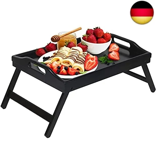 Betttablett, zusammenklappbare Beine mit Griffen, Frühstückstablett für Sofa, Es