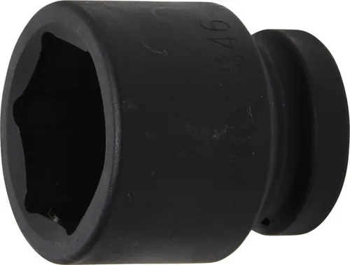 Kraft-Steckschlüssel-Einsatz SW 46 mm - Schraubenschlüssel, für Hand- und Schlagschrauberbetrieb geeignet, mit Aufnahme für Arretierstift und Gummiring für sicheren Halt.