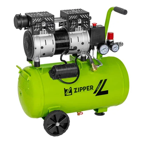 Zipper ZI-COM24SI Silent Kompressor - Kolbenkompressor in grün/schwarz, besonders leise im Betrieb und ideal für empfindliche Anwendungen in Werkstatt und Hobby.