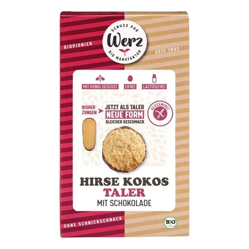 Hirse-Kokos-Taler - Vollkorn-Gebäck glutenfrei 150g | WERZ