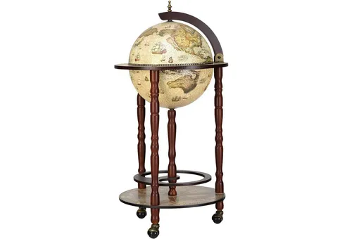 Goplus Globusbar Tischbar – Stimmungsvolle Minibar mit Rollen - Die Goplus Globusbar vereint stilvolles Design und praktische Funktionalität. Ideal für die Küche oder das Wohnzimmer, bietet sie Platz für Weinflaschen und Gläser und lässt sich dank der Rollen mühelos bewegen.