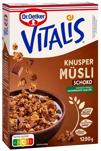 Vitalis Knusper Schoko Müsli - Schokomüsli - 1250 Gramm