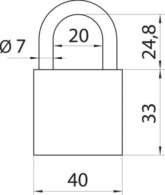 YALE Y112/40/124/1 Gusseisen-Scheibenvorhängeschloss, silber