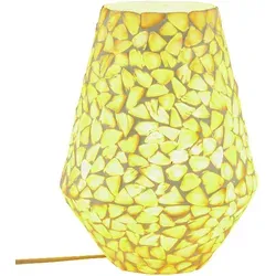 Marrakesch Nachttischlampe Fikus-2 - Boho Deko aus Glas Mosaik - Nachttischleuchten: Handgefertigte Tischlampe im marokkanischen Mosaikdesign, schafft eine entspannende Atmosphäre und ist ideal für jeden Raum.